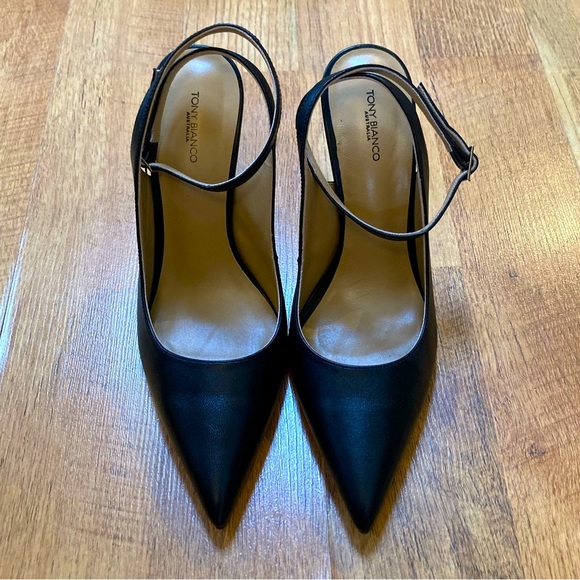 TONY BIANCO Gallery Heels in Black Nappa - Ankle Strap Leather Pumps - Picture 9 of 16